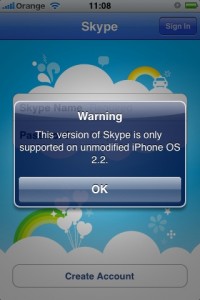 Skype stop on Jailbreak iPhone