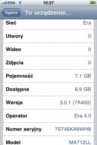 Firmware iPhone OS 3.0.1 na iPhone pierwszej generacji