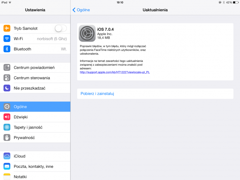 iOS 7.0.4 dostępny